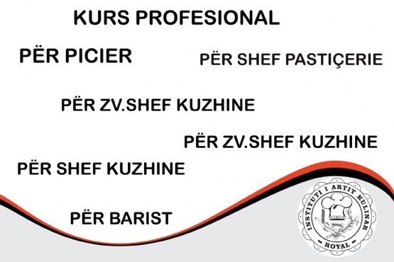 KURSET PROFESIONALE, Kurse Kuzhine per Shef, Kurse Zevendes Shef Kuzhine,  kurse Formimi profesional Kuzhinier, Instituti Kulinar ROYAL, Kurse 3 6 9 mujore për barman 